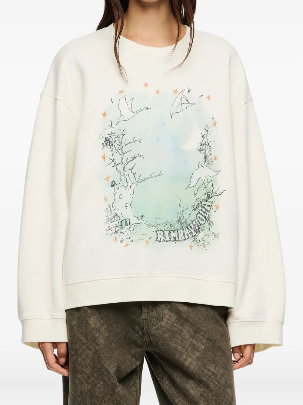 Bimba y Lola swan print sweatshirt