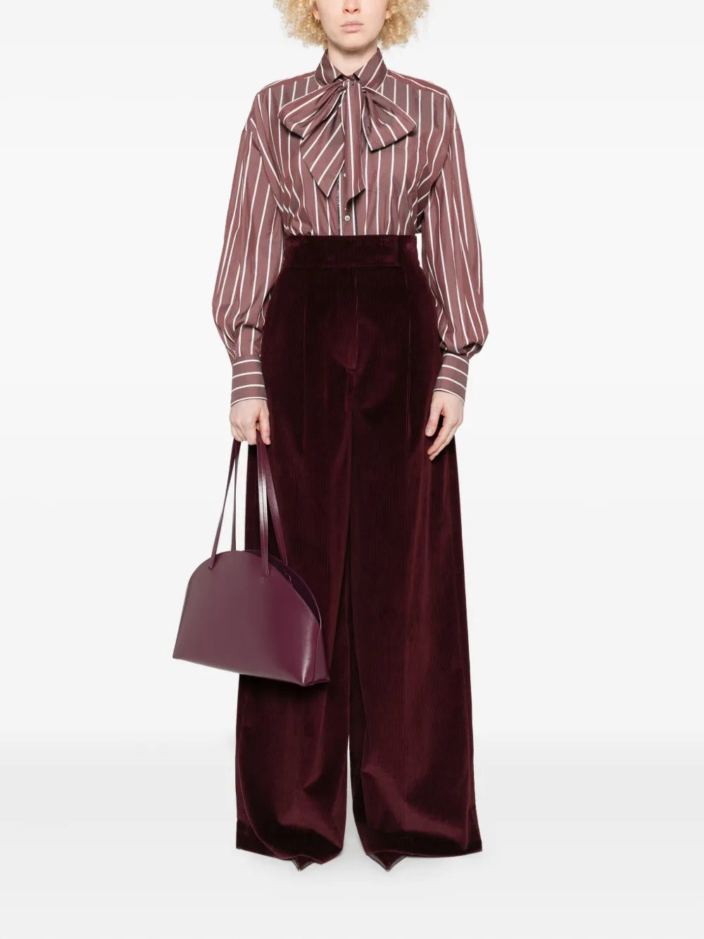 Brunello Cucinelli striped bow shirt