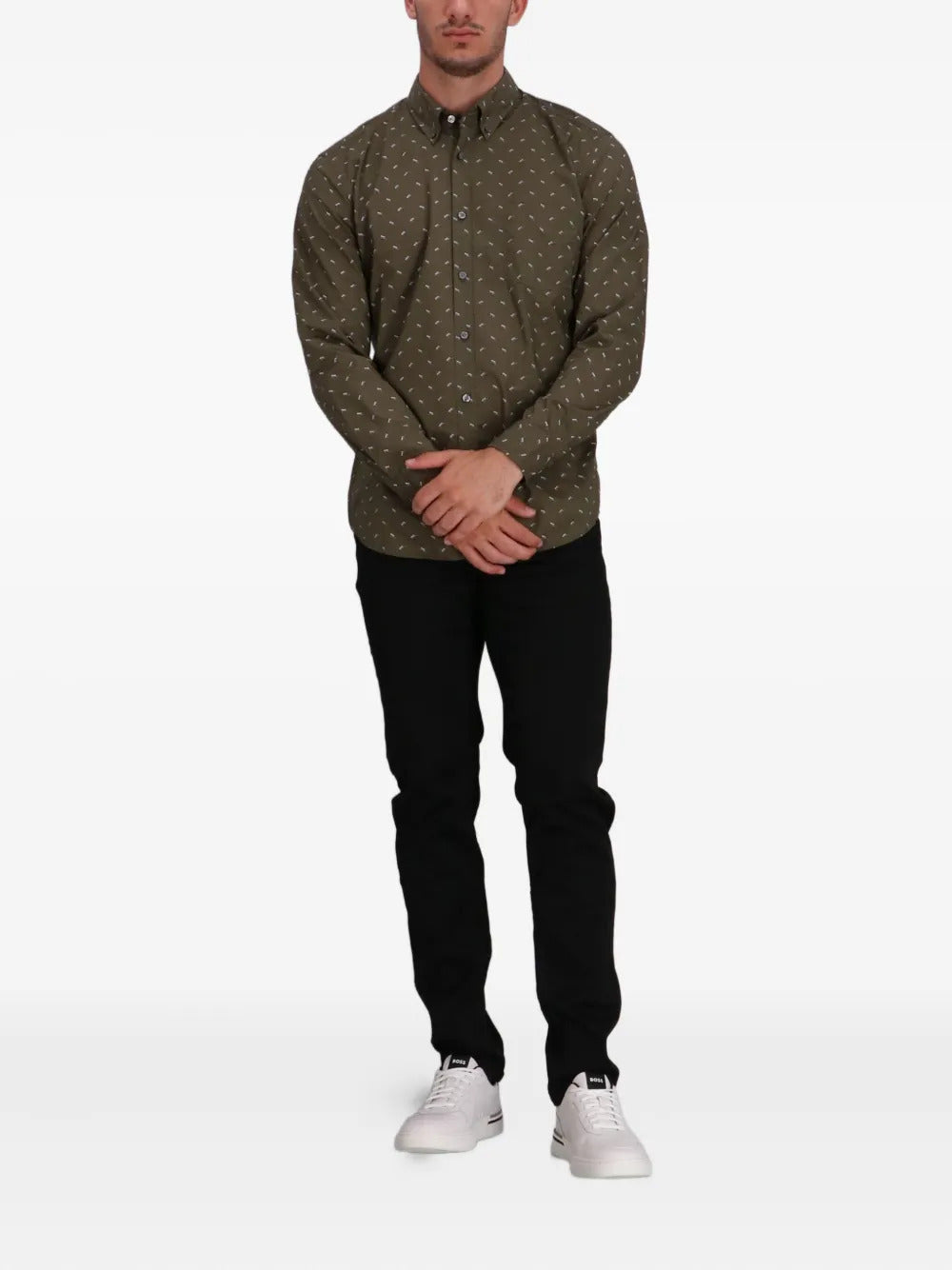 BOSS  printed long-sleeve shirt