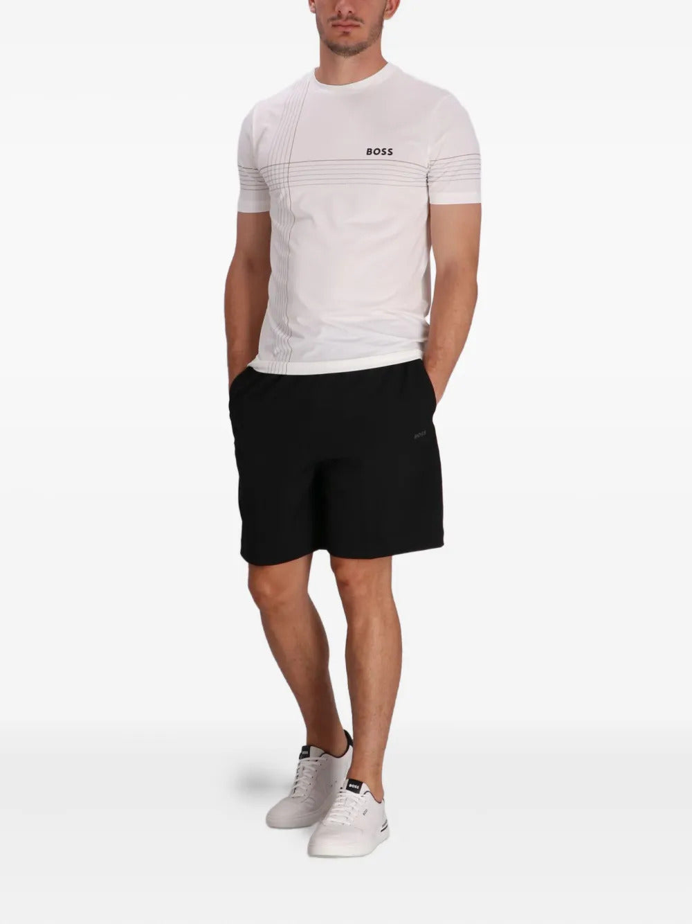 BOSS  stripe-detail T-shirt