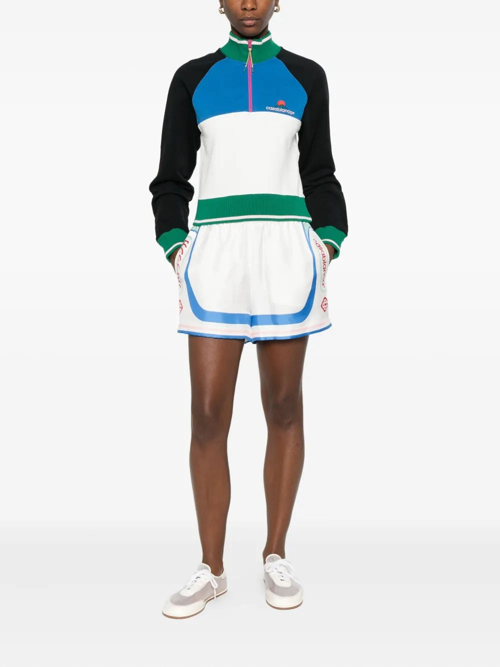 Casablanca  colour-block quarter-zip sweatshirt
