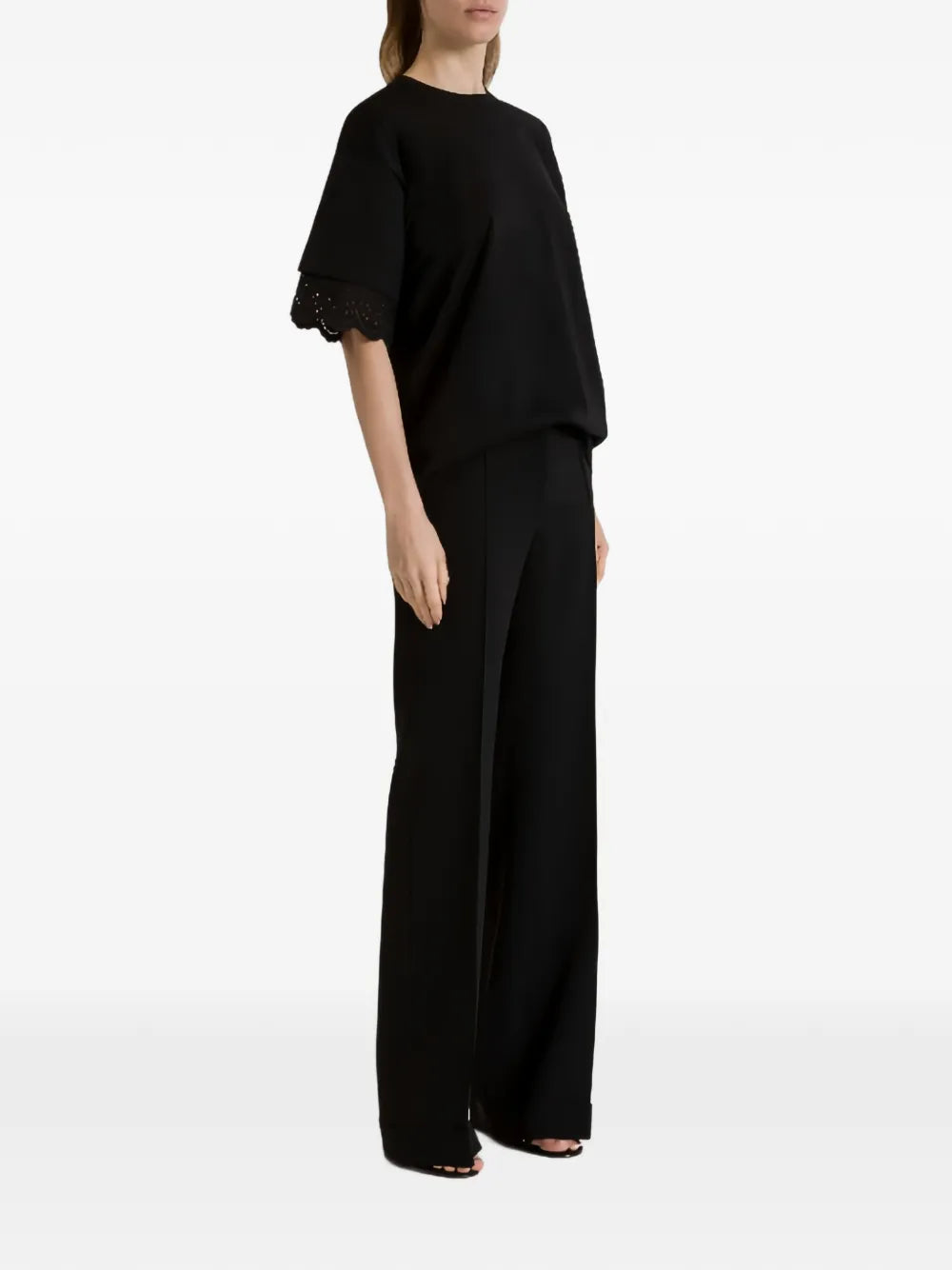 Alberta Ferretti  lace sleeve T-shirt