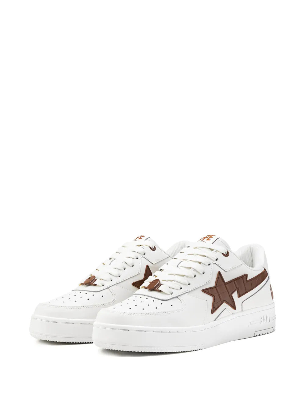 A BATHING APE®  Bapesta Icon M2 "Croc Pack - White / Brown" sneakers