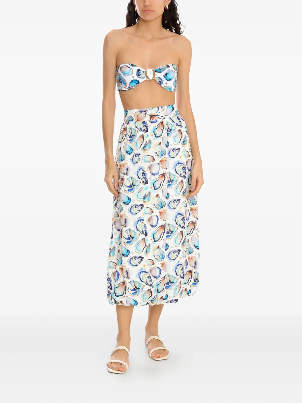 Brigitte  Zahra oyster-print skirt