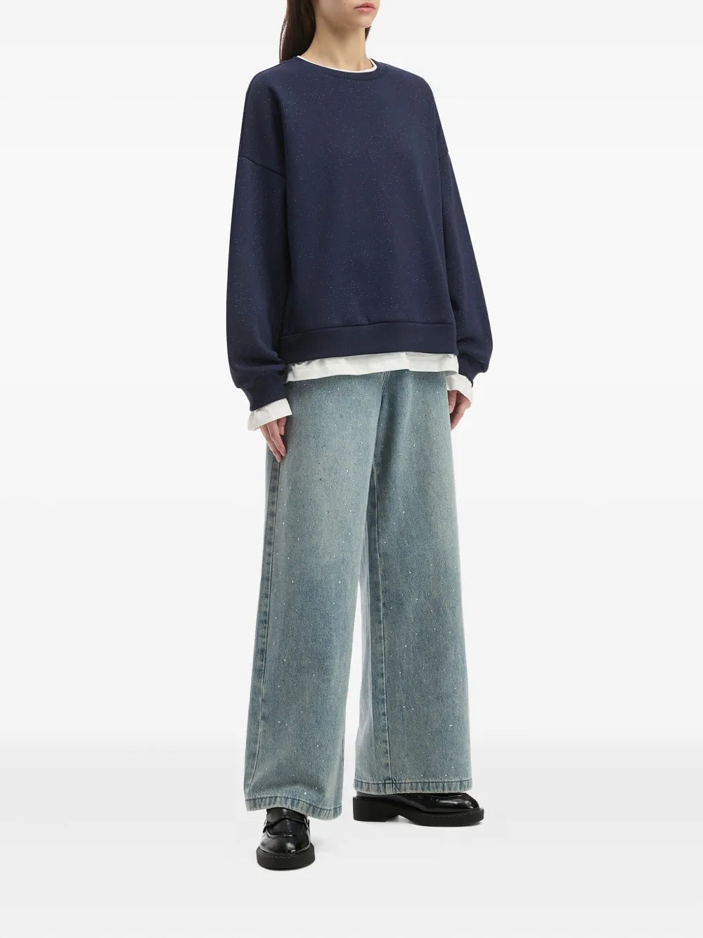 b+ab  glitter-detail layered sweatshirt