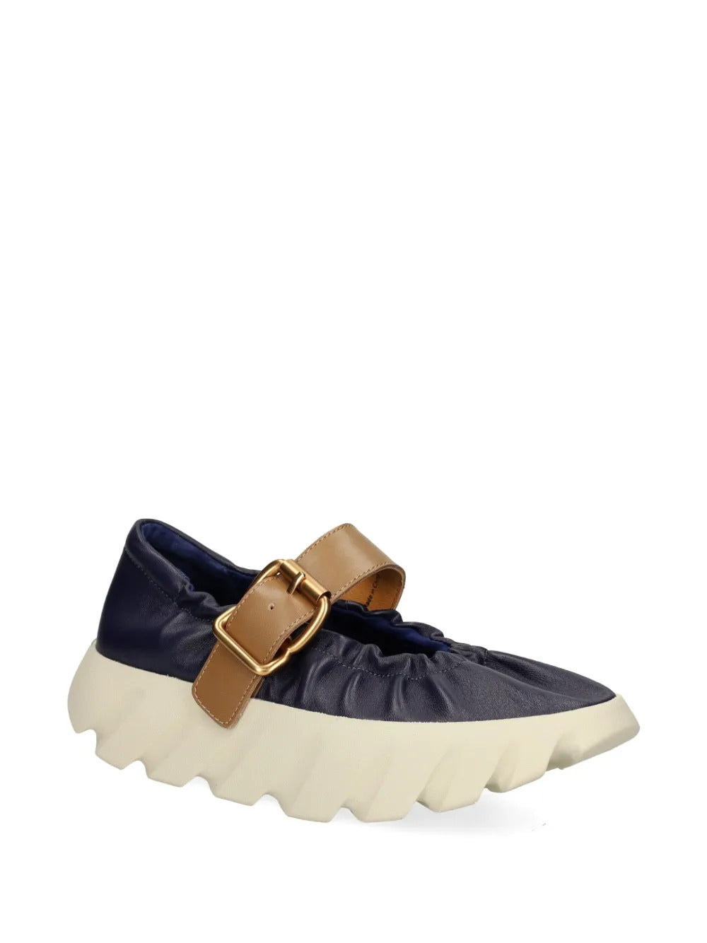 4CCCCEES  buckle-strap gathered flat pumps