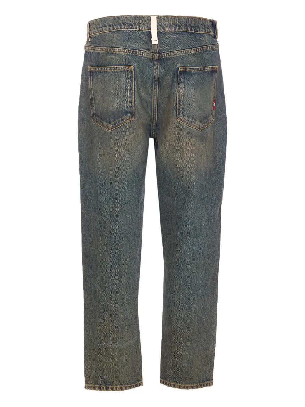 AMISH  whiskering-effect jeans