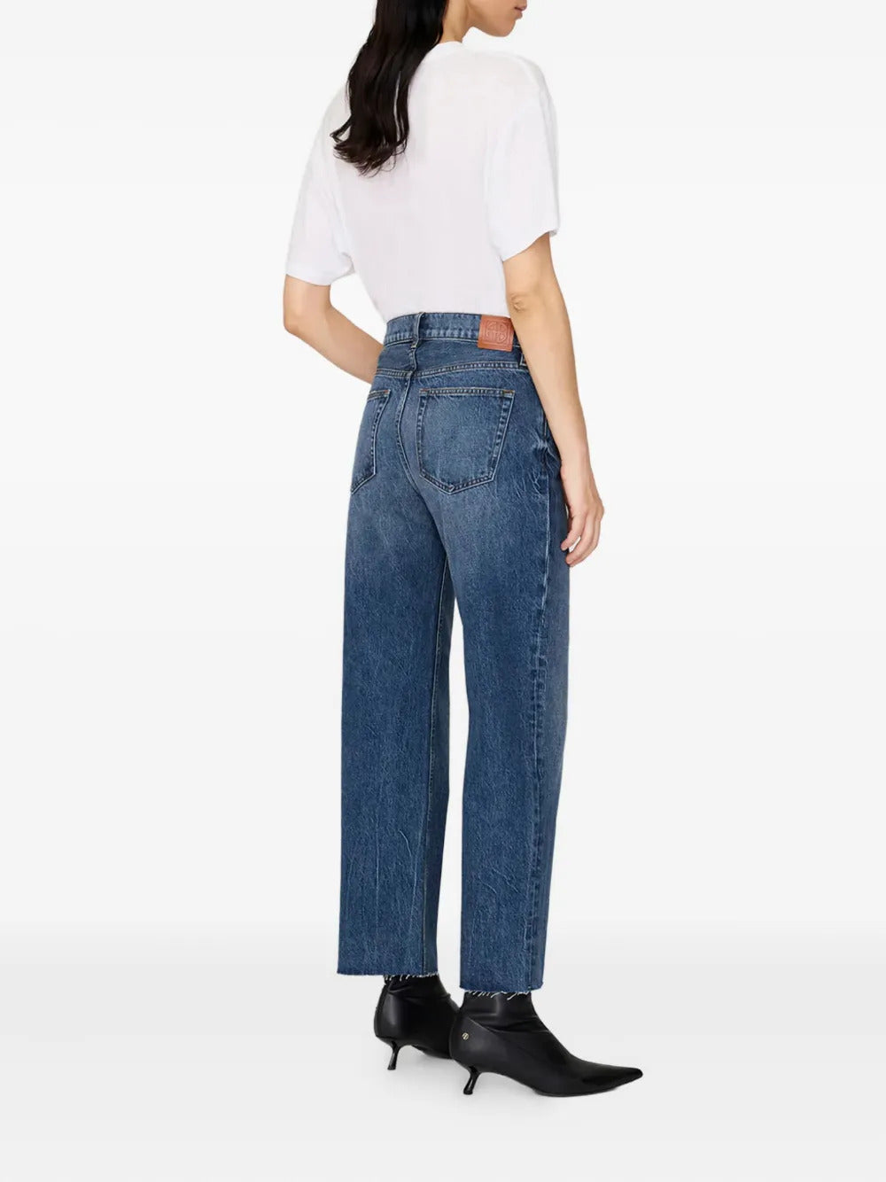 ANINE BING  Gavin button frayed jeans