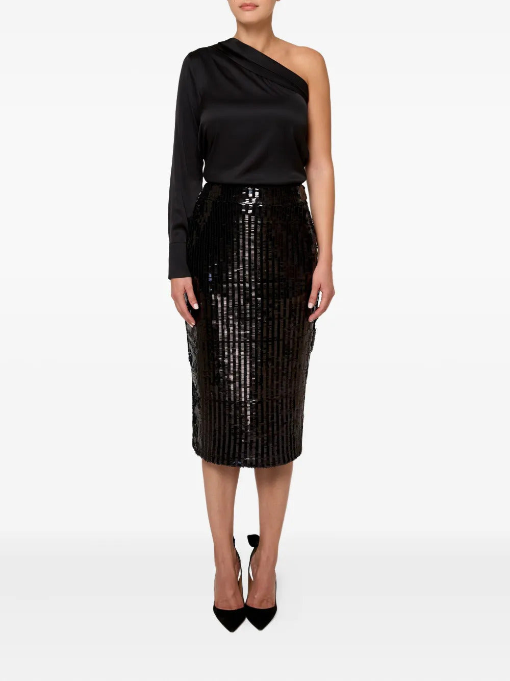 AMALIN  Belle sequin-embellished pencil skirt