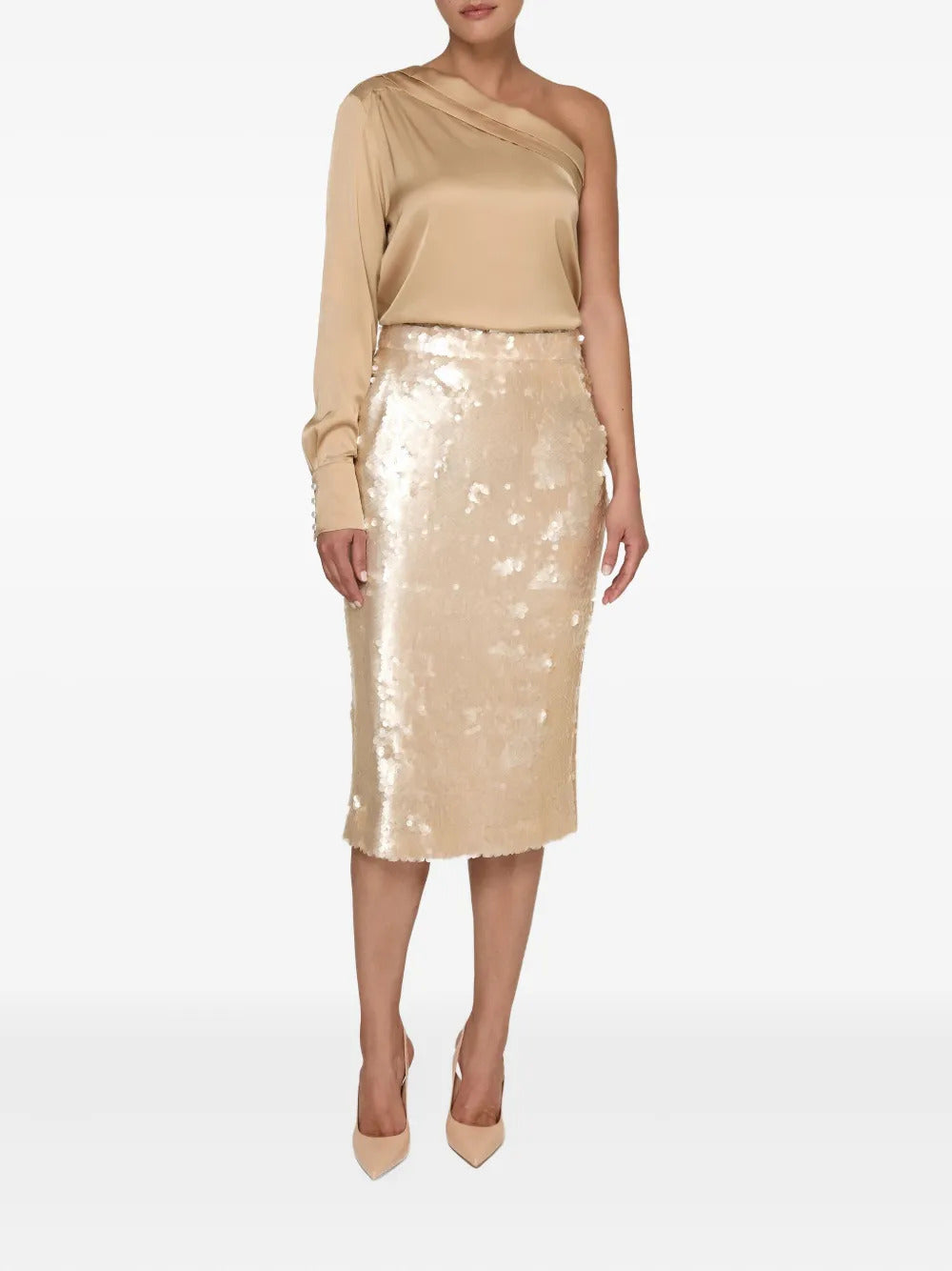 AMALIN  Belle sequin-embellished pencil skirt