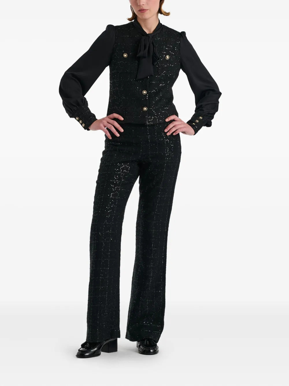 WEILL PARIS tweed sequin trousers