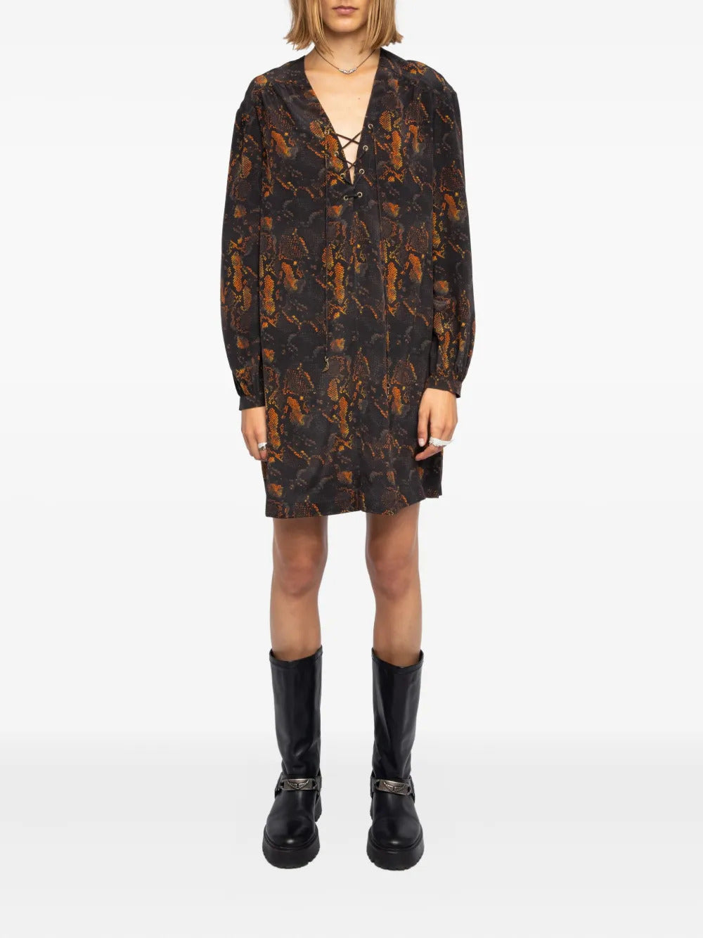Zadig&Voltaire  Ramela lace-up python dress