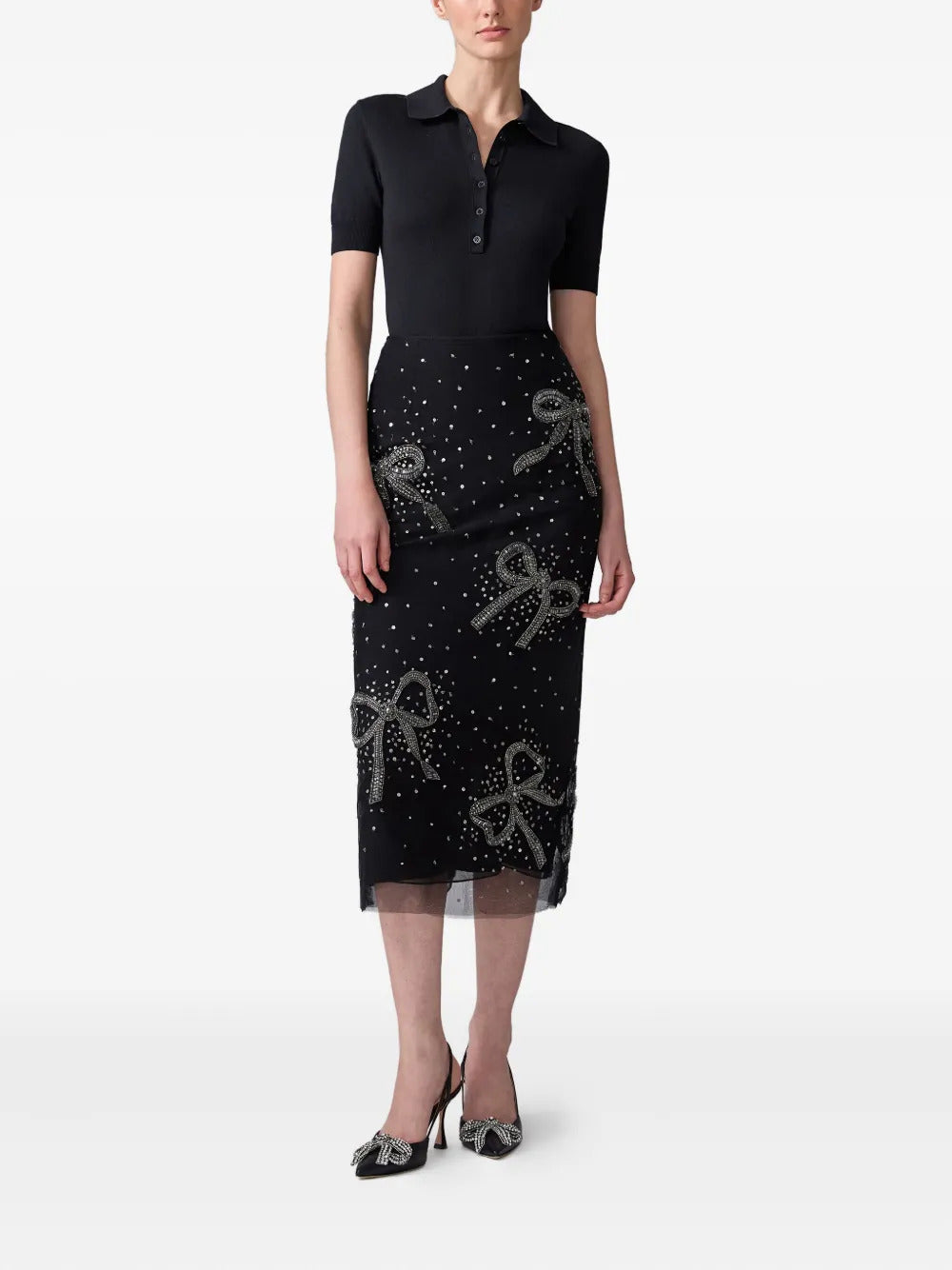 Carolina Herrera  bow-embroidered pencil skirt