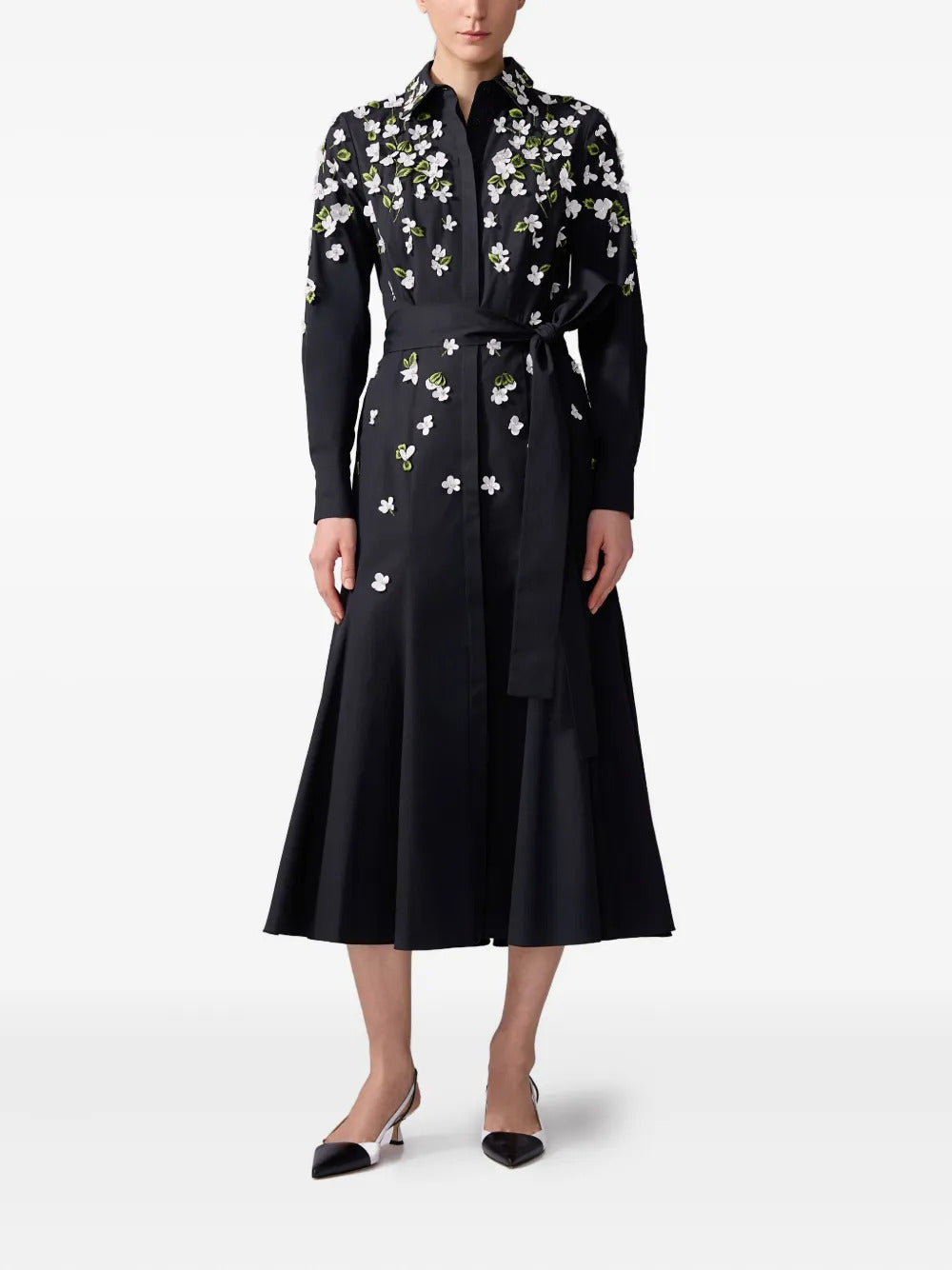 Carolina Herrera  floral-embroidered midi dress
