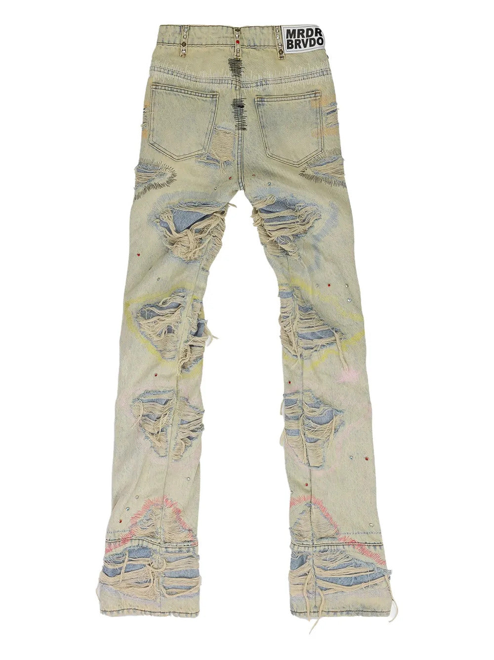 Who Decides War  distressed-effect jeans