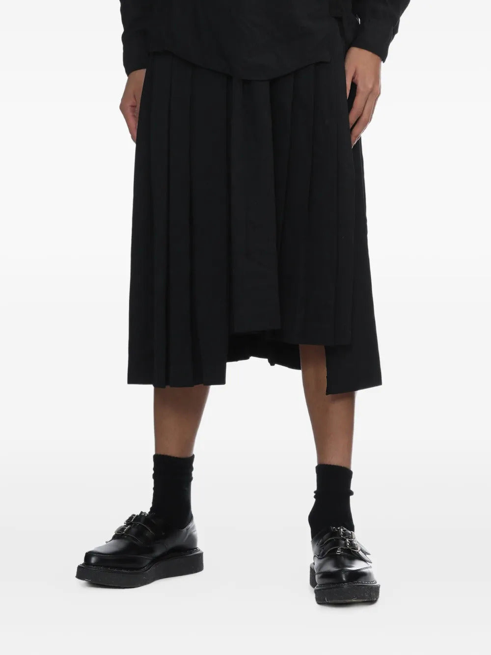 Black Comme Des Garçons  pleated midi skirt
