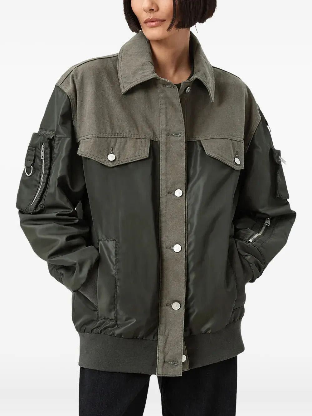 AllSaints Verity chest-pockets bomber jacket