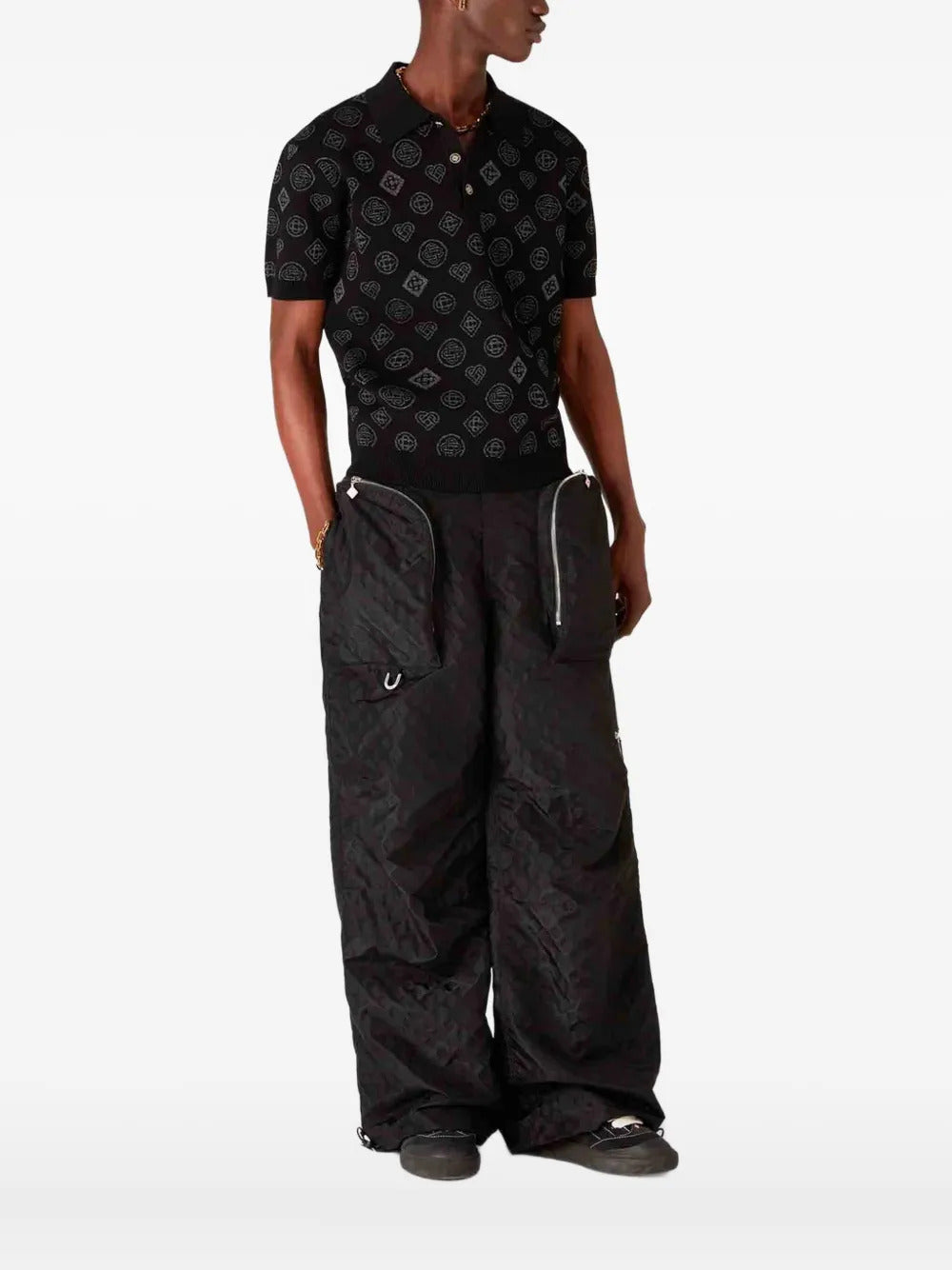 Casablanca jacquard monogram polo-shirt