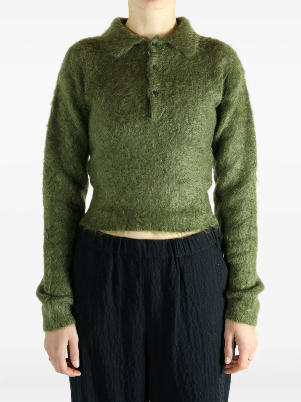 Auralee  textured-knit polo shirt