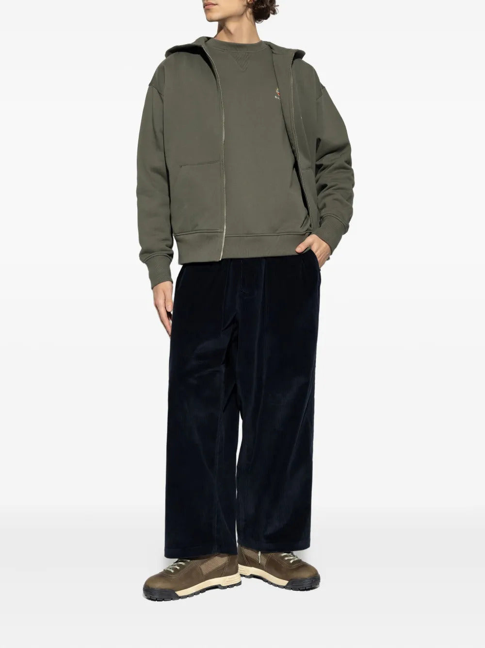 Bally logo-embroidered zip-up hoodie