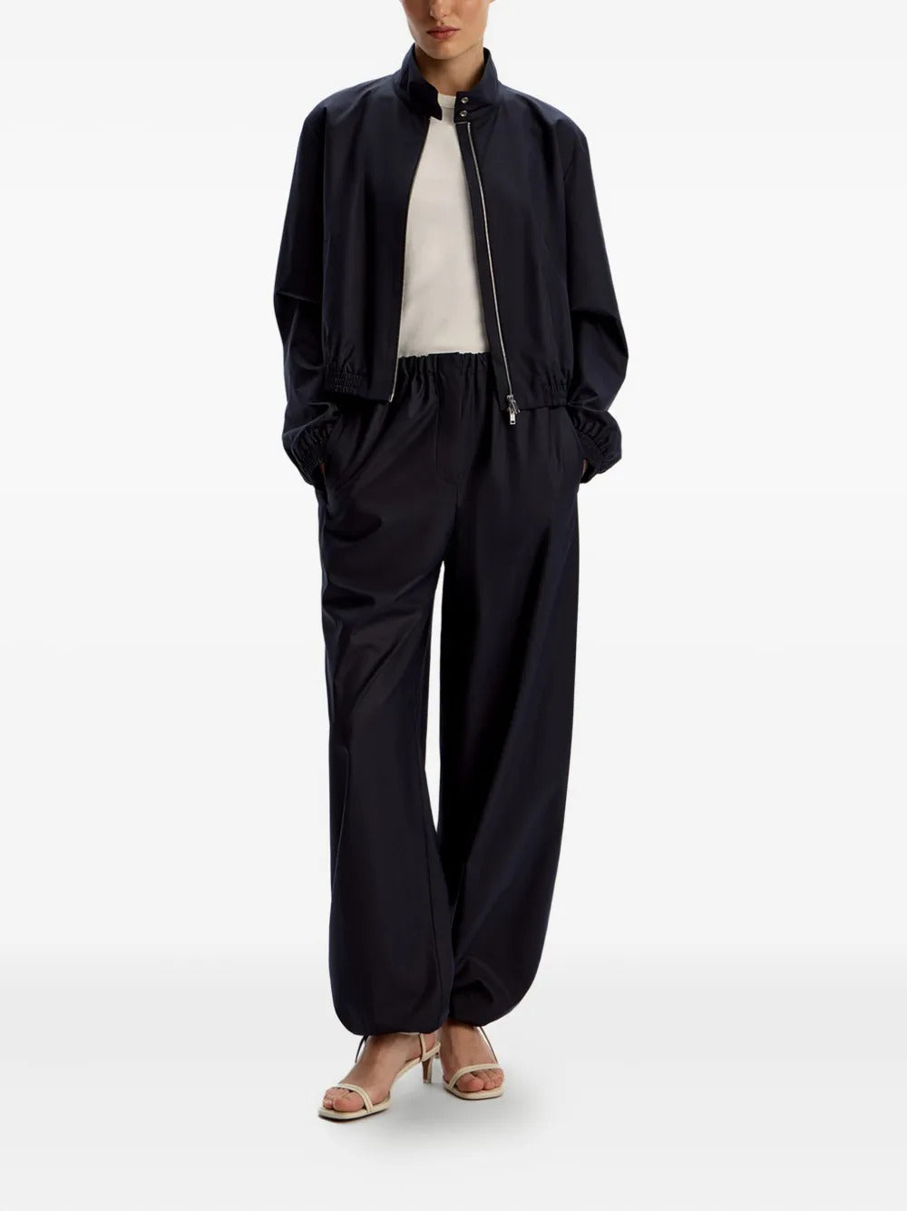 12 STOREEZ  drawstring straight-leg trousers