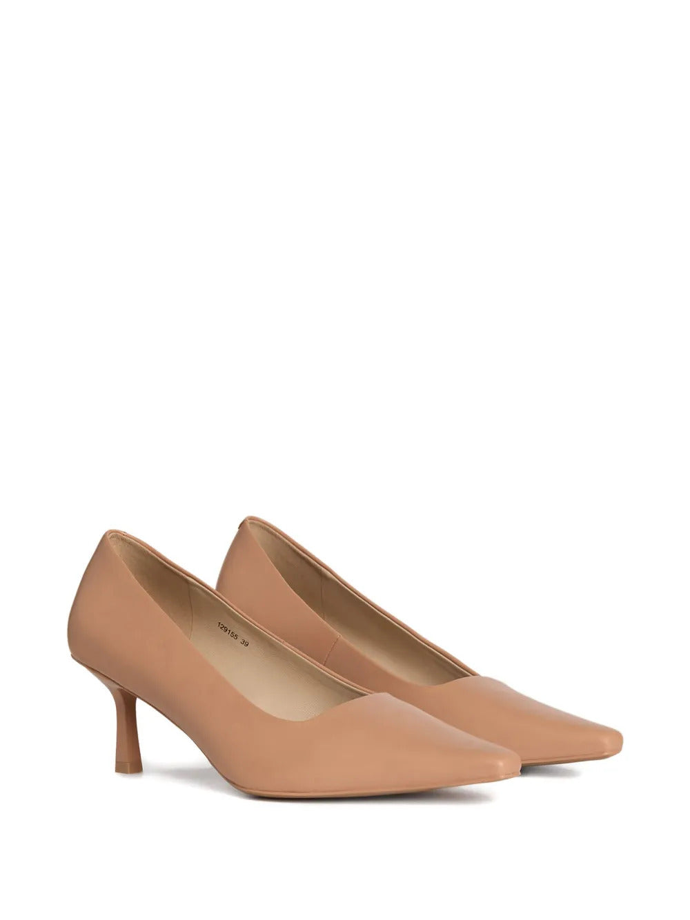 12 STOREEZ  60mm leather heeled pumps