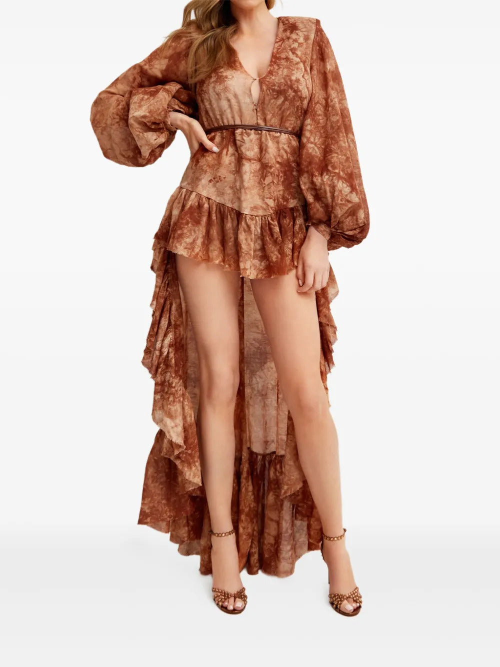 Bronx and Banco  Caleta tie-dye ruffled Dress