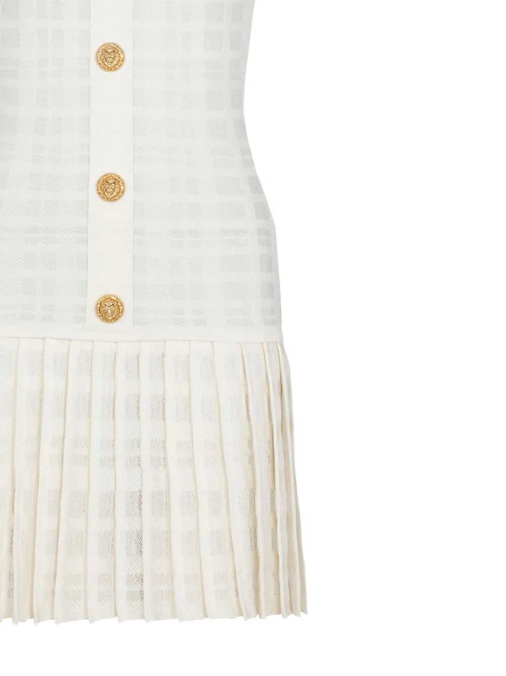 Balmain  button-embellished pleated dress