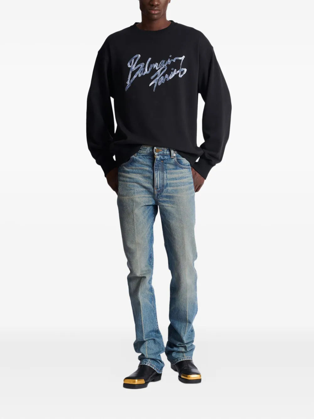 Balmain  logo-print cotton sweatshirt