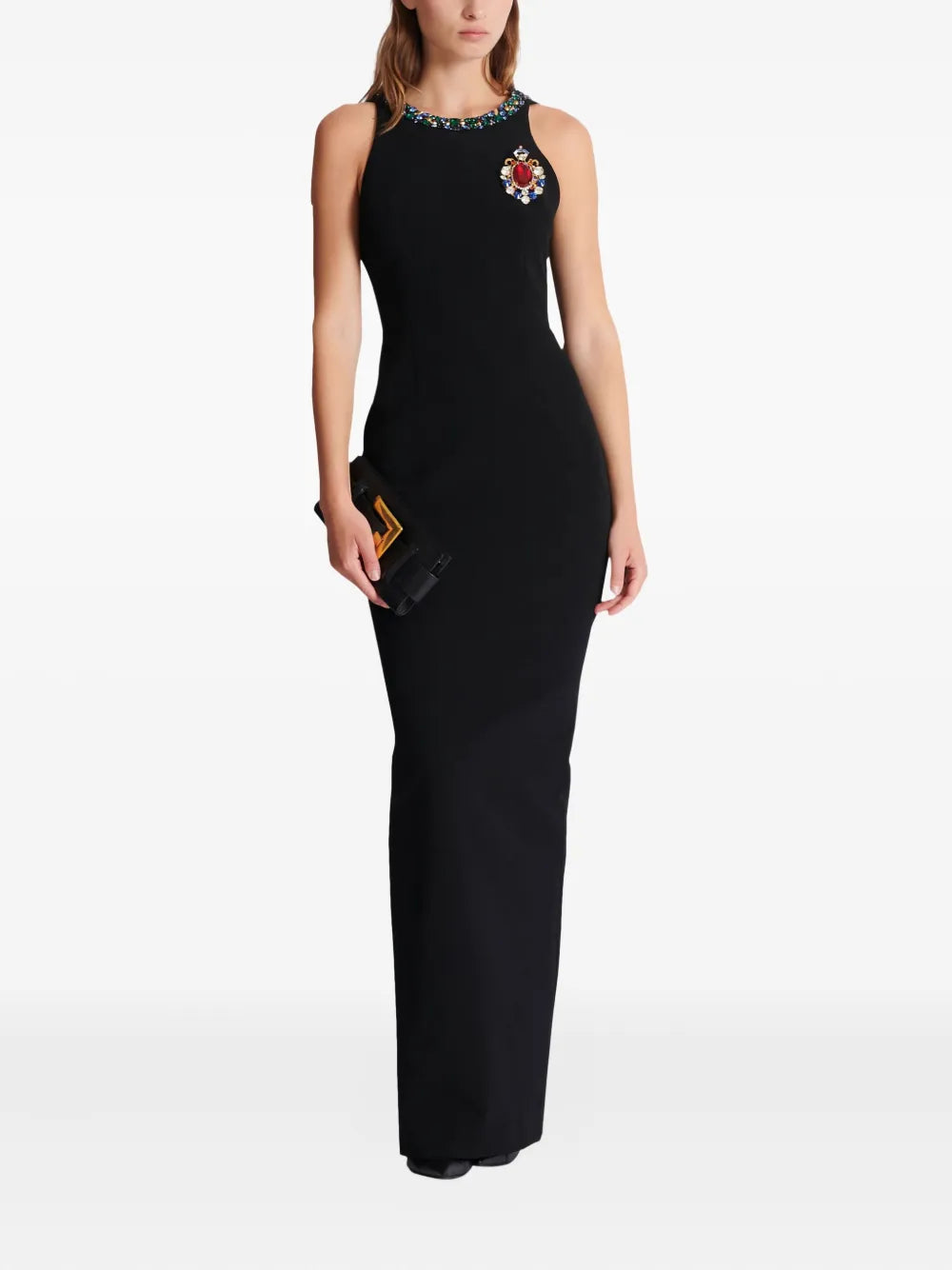 Balmain  jewel-embellished velvet dress