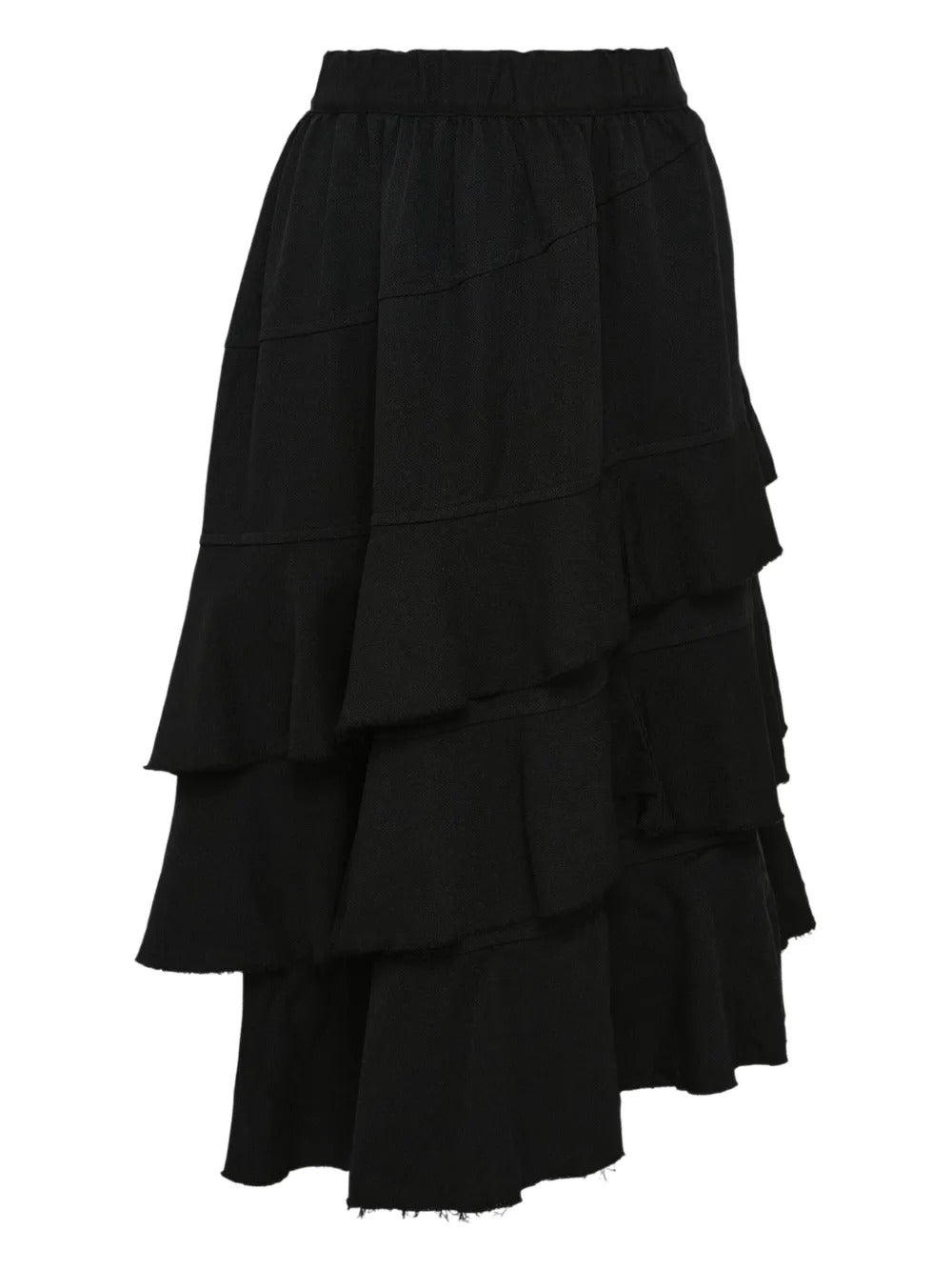 Black Comme Des Garçons  layered-design midi skirt