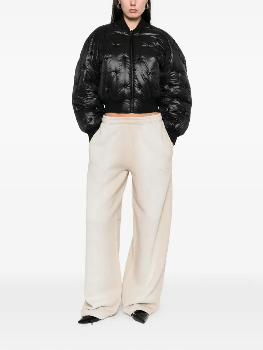 Amen  quilted embellished bomber jacket