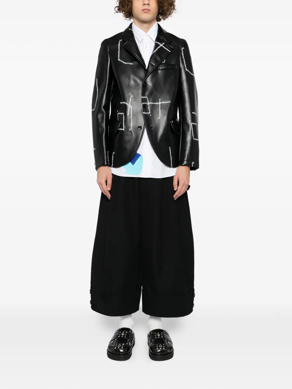 Black Comme Des Garçons stitch detail-printed blazer