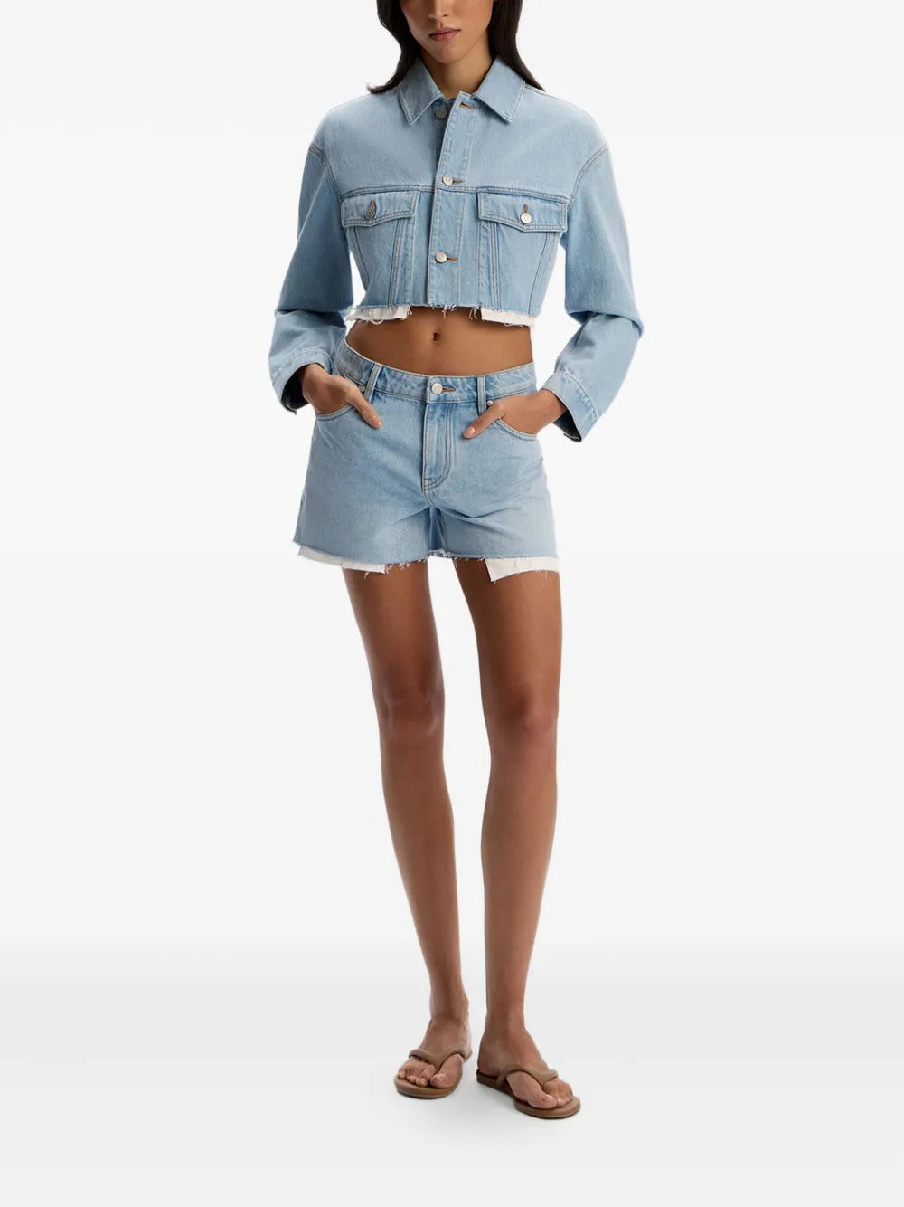 12 STOREEZ frayed-hem denim jacket