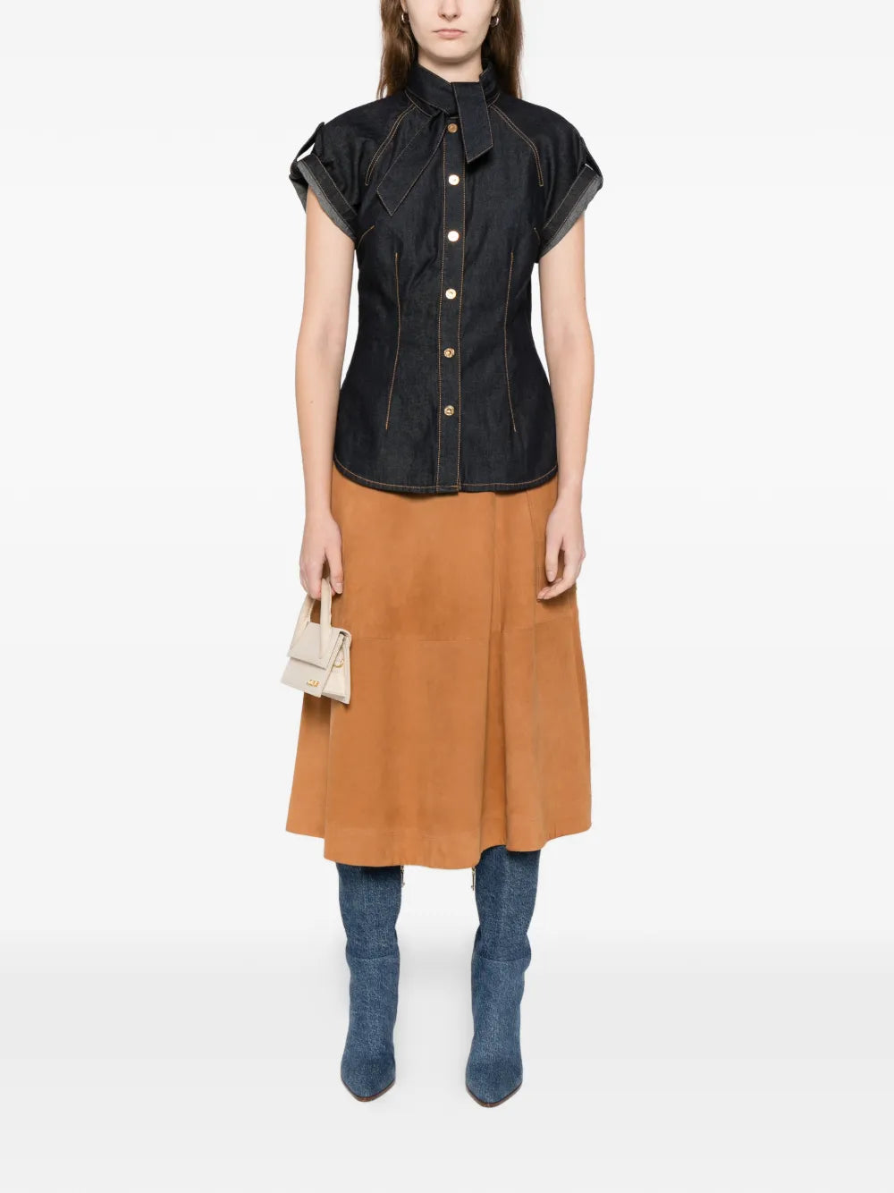 ZIMMERMANN denim tie neck shirt - Image 4