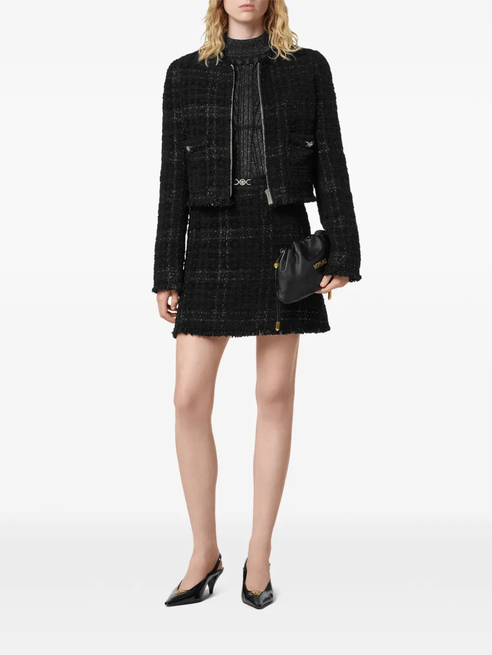 Versace  check-pattern mini skirt