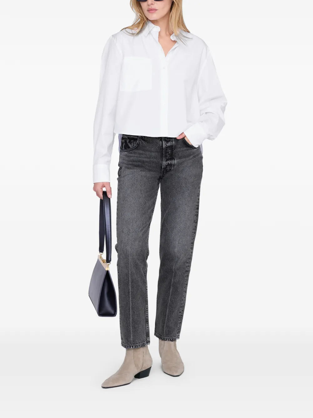 ANINE BING  Essie cropped pocket shirt