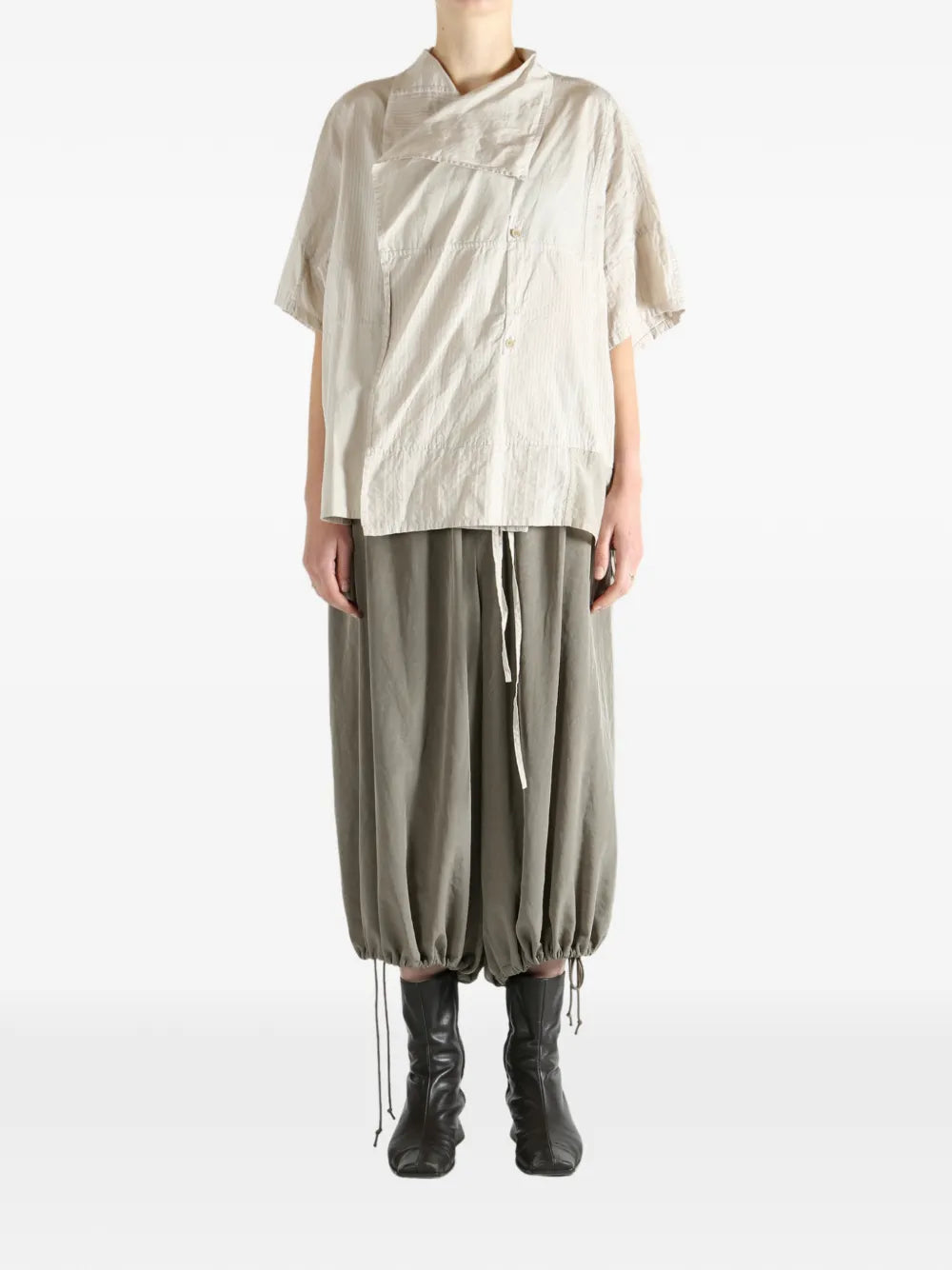 Y's  striped panelled shirt