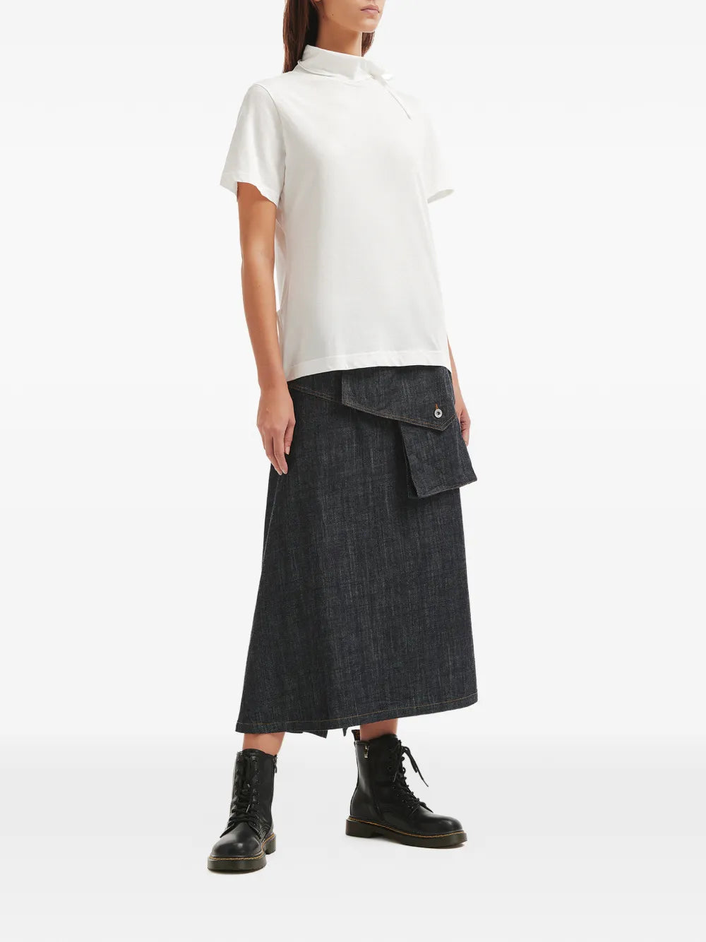 Yohji Yamamoto tie-neck T-shirt