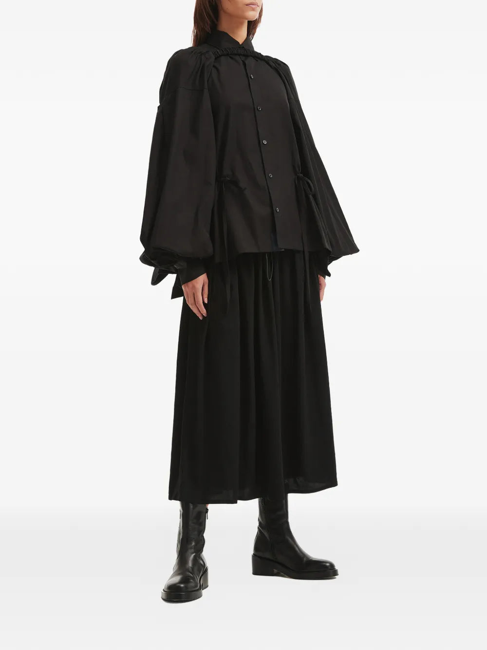 Yohji Yamamoto  balloon-sleeve drawstring shirt