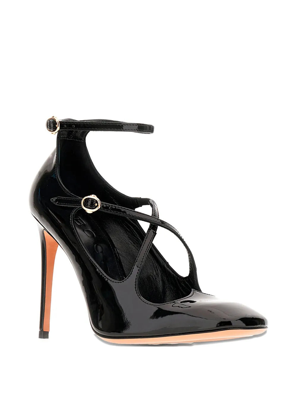 A.Bocca  90mm T-strap leather pumps