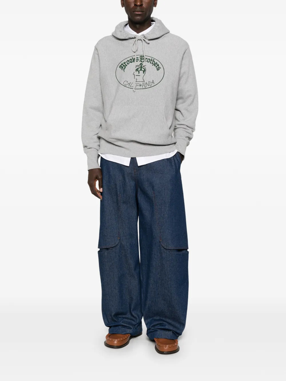 Brain Dead  x Brooks Brothers logo hoodie