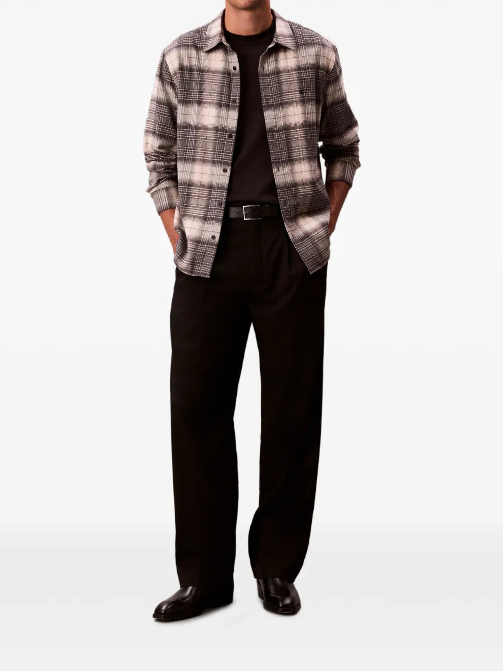 Calvin Klein  checked-pattern long-sleeved shirt