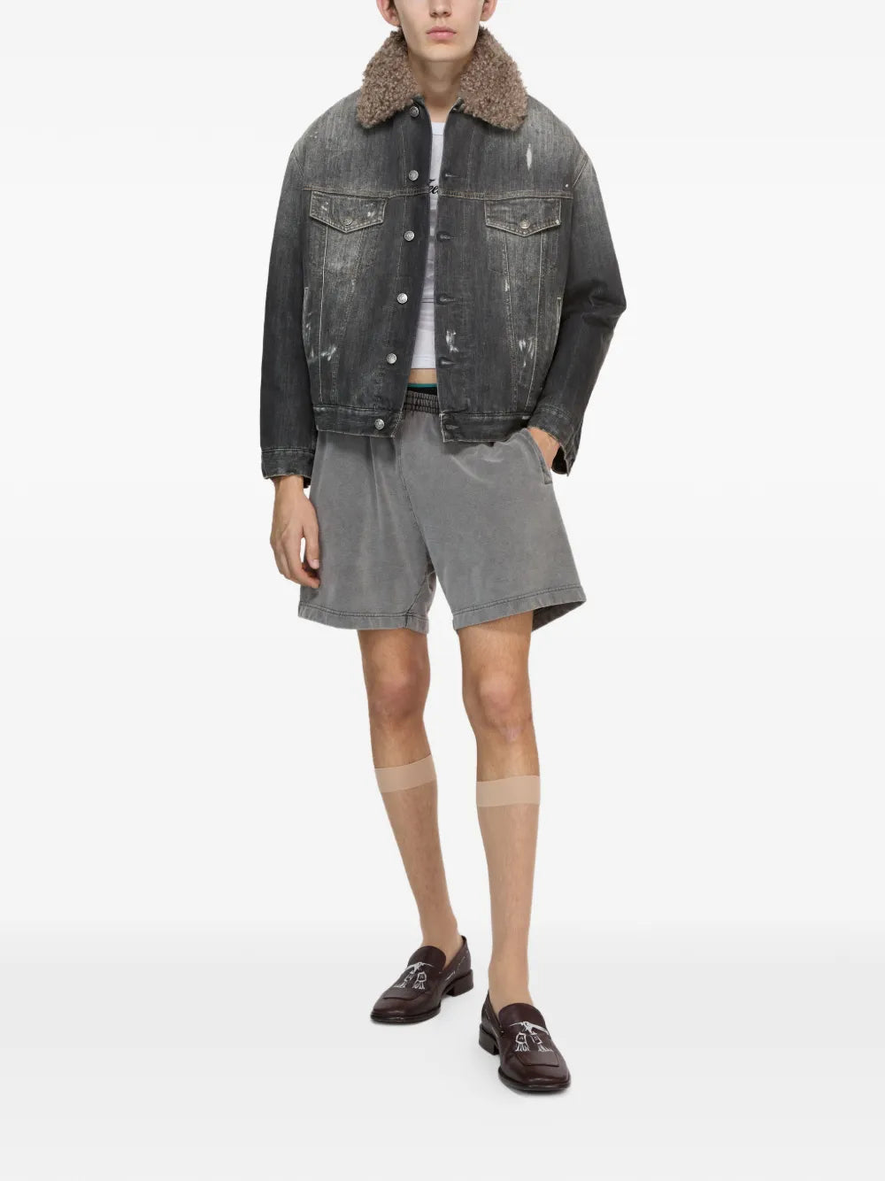 Acne Studios fur-trim cotton jacket