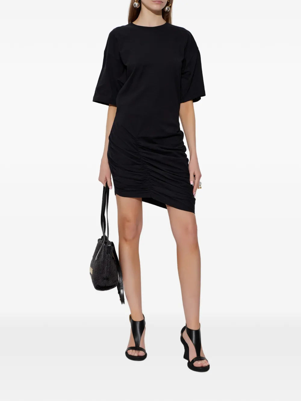 Balmain  ruched-detail T-shirt dress