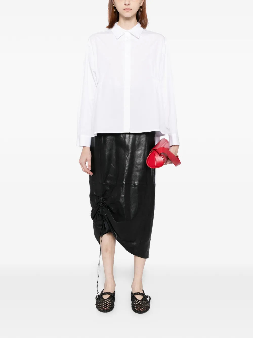 Yohji Yamamoto waist-gathered shirt