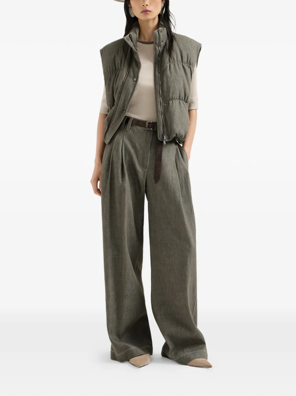 Brunello Cucinelli ribbed trim T-shirt