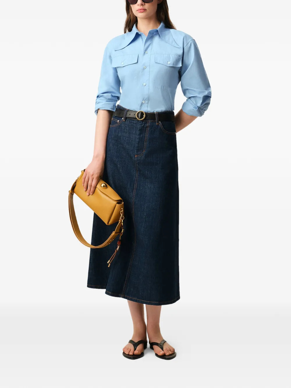 AMI Paris  balloon sleeve pocket shirt