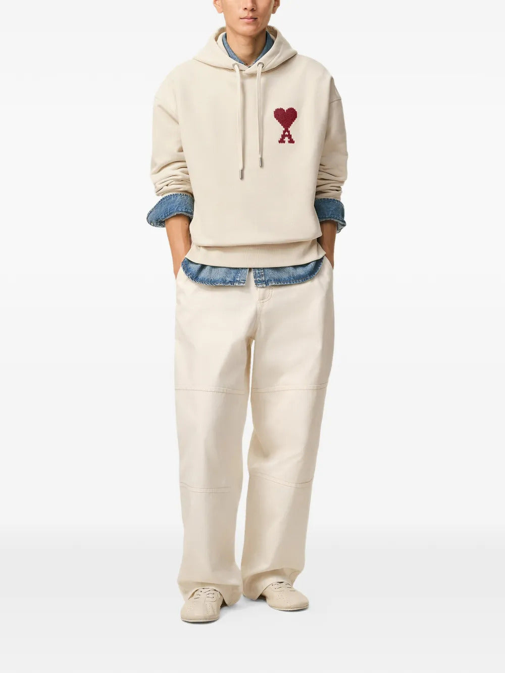 AMI Paris  Ami De Coeur embroidered hoodie
