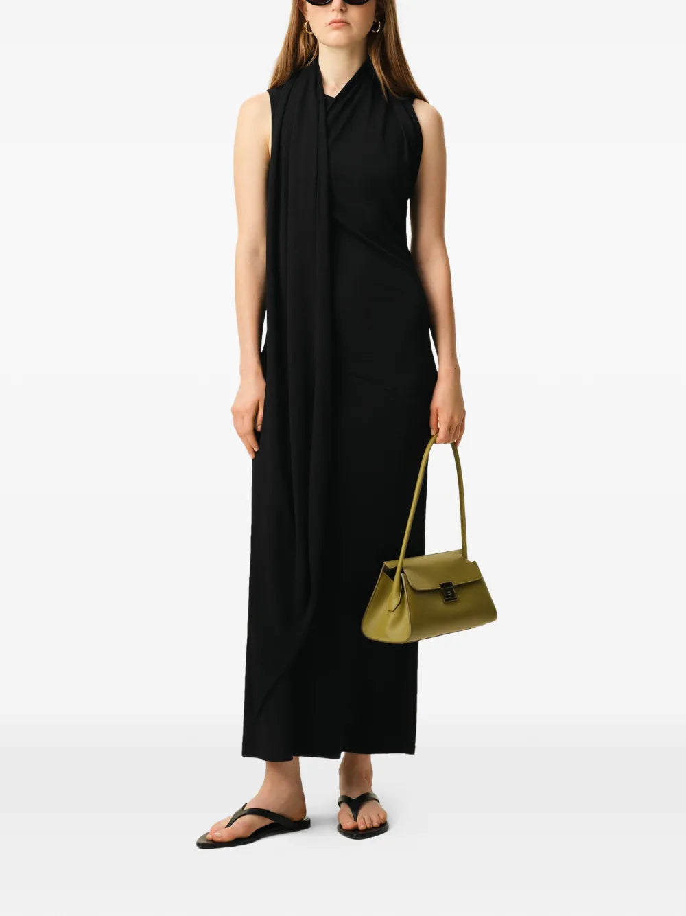 AMI Paris  sleeveless lavaliere maxi dress